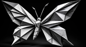 Monochrome origami butterfly symbolizing fragile lead opportunities that can be lost when contractors are busy on job sites and unable to respond quickly
