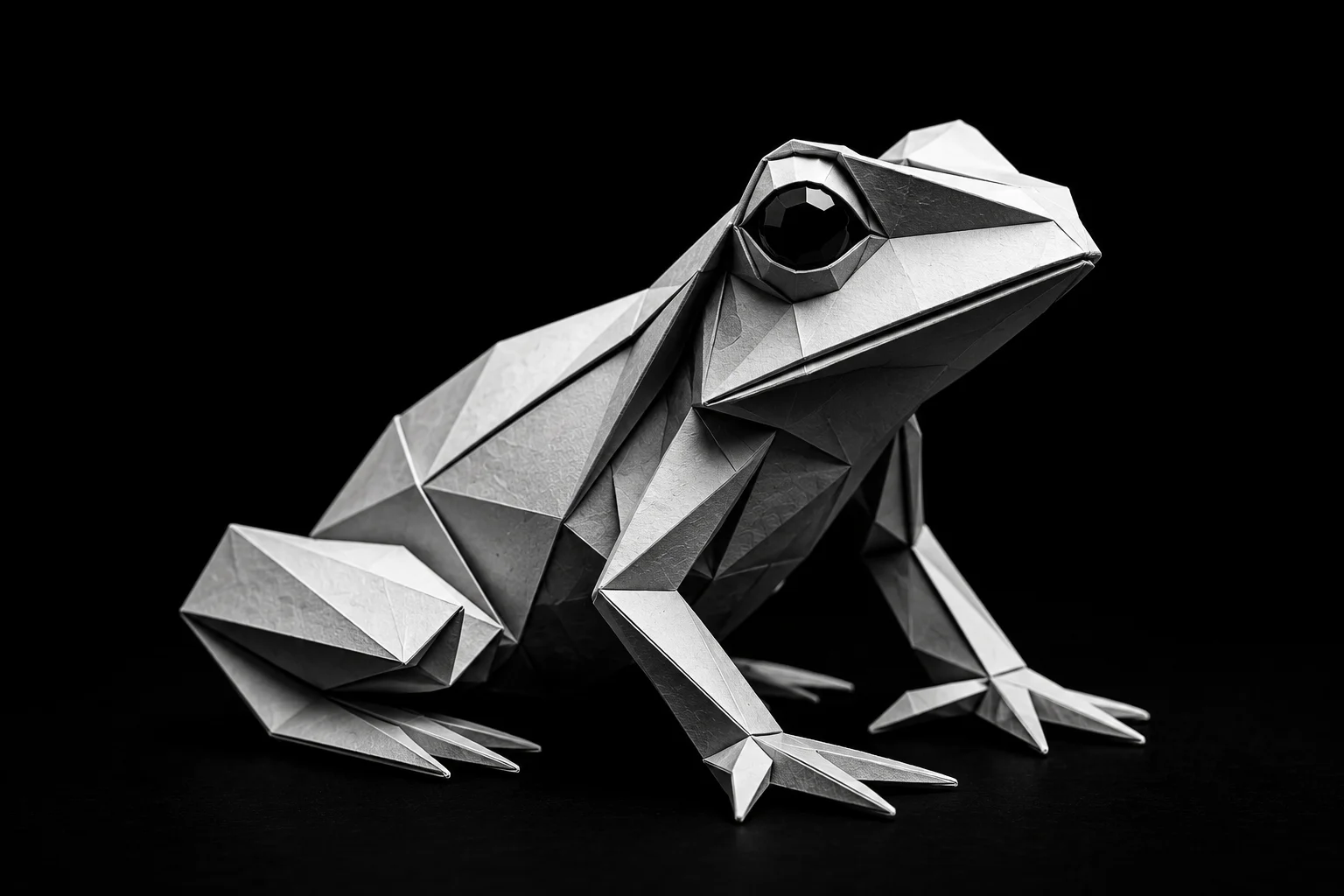 Monochrome origami frog representing patience and opportunity, supporting the concept that some leads are delayed rather than truly dead