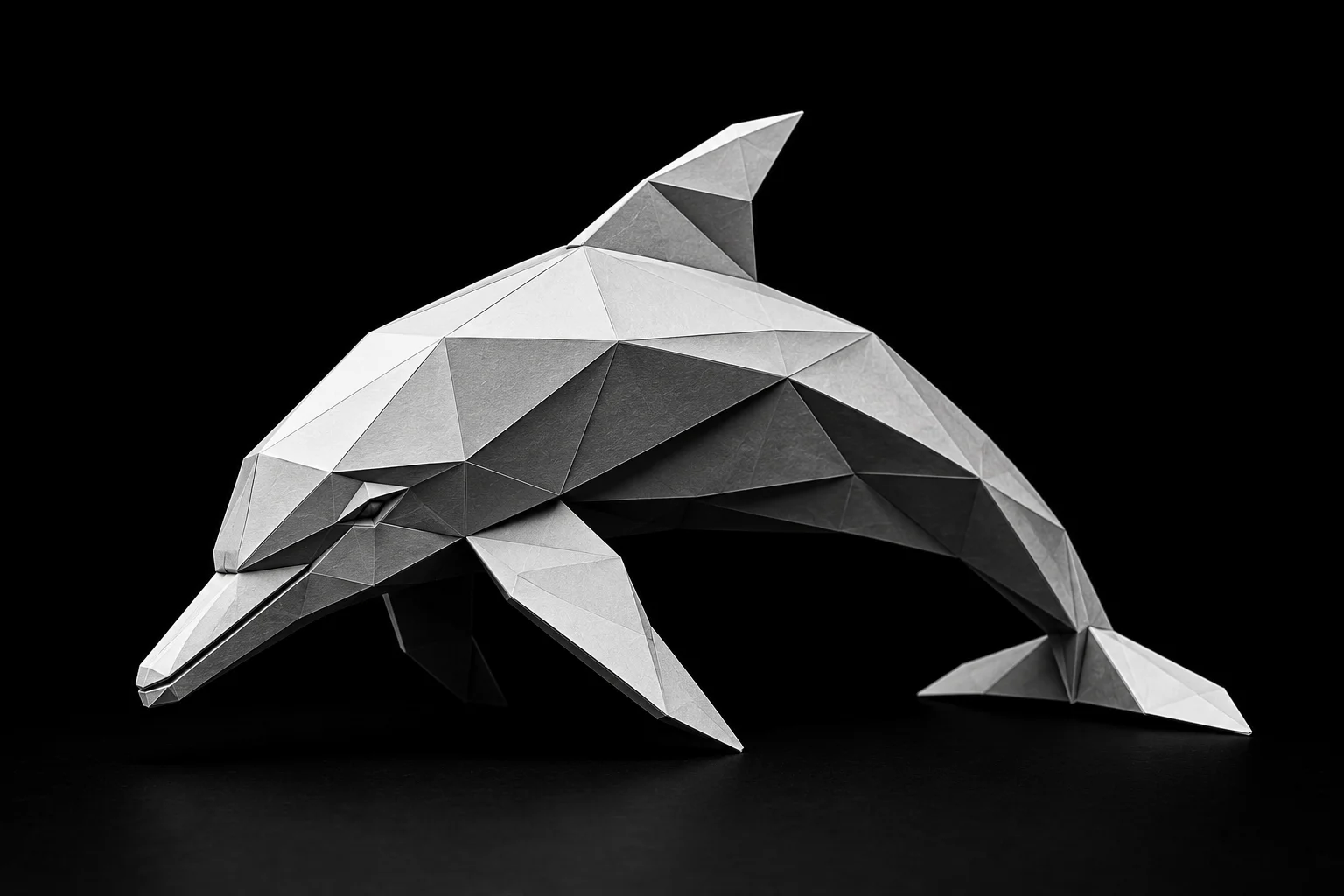 Monochrome origami dolphin symbolizing HVAC companies losing revenue opportunities during peak summer demand when customer inquiries move faster than internal capacity