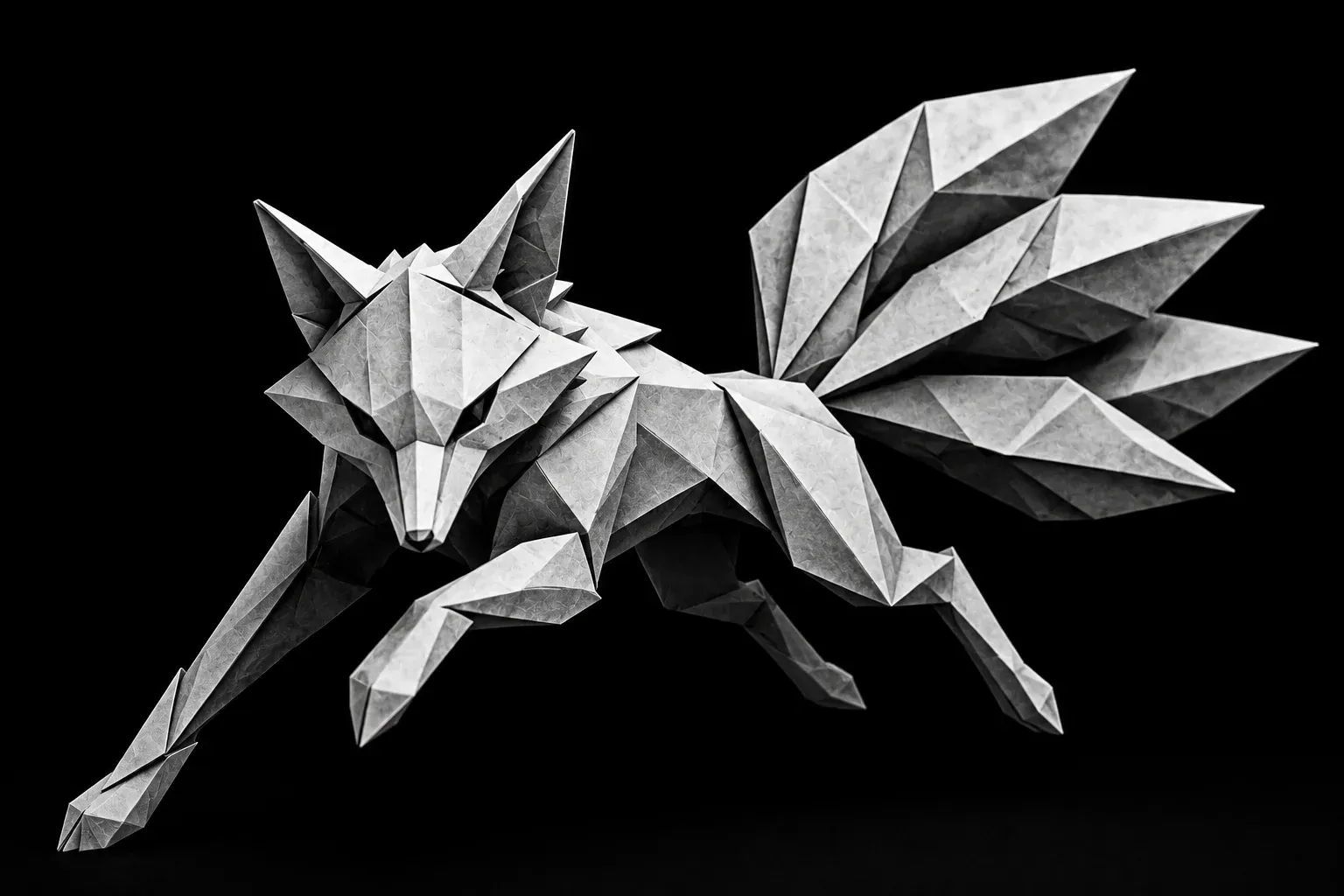 Monochrome origami fox in motion representing the need to identify whether lost revenue comes from insufficient leads or ineffective follow-up processes