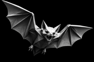 Monochrome origami bat representing the challenges businesses face when incoming lead volume outpaces their ability to respond, follow up, and manage opportunities effectively