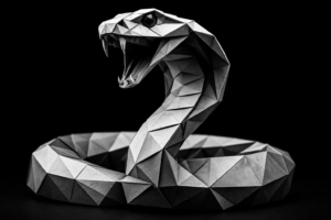 Monochrome origami snake representing hidden follow-up bottlenecks that quietly reduce appointment rates and lead conversion opportunities