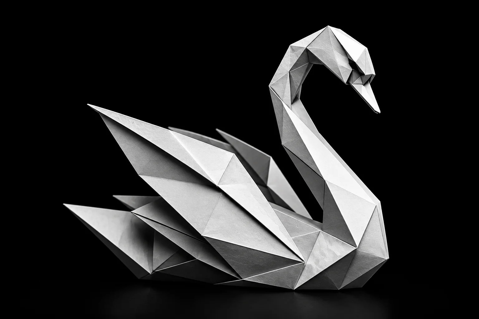 Monochrome origami swan representing dormant opportunities and the potential value hidden in leads that have sat untouched in a CRM for 90 days